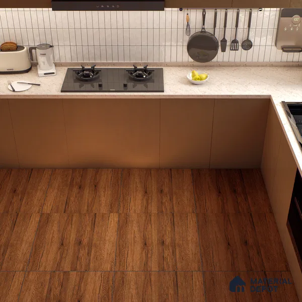Wood Floor Tile TL 06316 Cascina Wenge 2 ft x 2 ft Vitrified Matte Finish - 9 mm | Suitable for Living Room, Bedroom, Bathroom