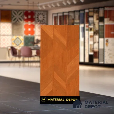 Wood Floor & Wall Tile TL 06118 B Parquet Teak 4 ft x 2 ft Vitrified Matte Finish - 9 mm | 4 Random Design | Suitable For Living Room, Bedroom, Bathroom, Kitchen (Sample)