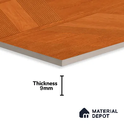 Wood Floor & Wall Tile TL 06118 B Parquet Teak 4 ft x 2 ft Vitrified Matte Finish - 9 mm | 4 Random Design | Suitable For Living Room, Bedroom, Bathroom, Kitchen (Sample)