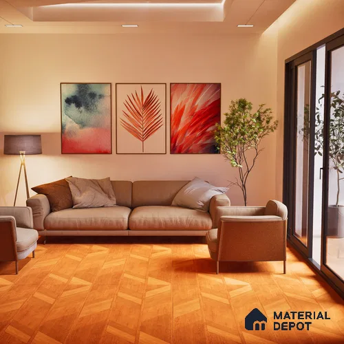 Wood Floor & Wall Tile TL 06118 B Parquet Teak 4 ft x 2 ft Vitrified Matte Finish - 9 mm | 4 Random Design | Suitable For Living Room, Bedroom, Bathroom, Kitchen