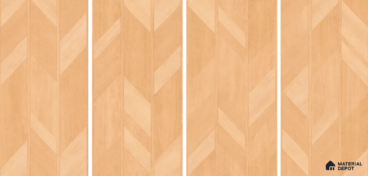 Wood Floor & Wall Tile TL 06118 Parquet Pine 4 ft x 2 ft Vitrified Matte Finish - 9 mm | 4 Random Design | Suitable For Living Room, Bedroom, Bathroom, Kitchen (Sample)