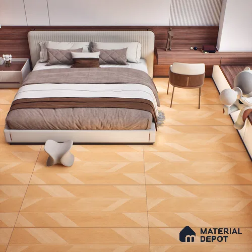 Wood Floor & Wall Tile TL 06118 Parquet Pine 4 ft x 2 ft Vitrified Matte Finish - 9 mm | 4 Random Design | Suitable For Living Room, Bedroom, Bathroom, Kitchen