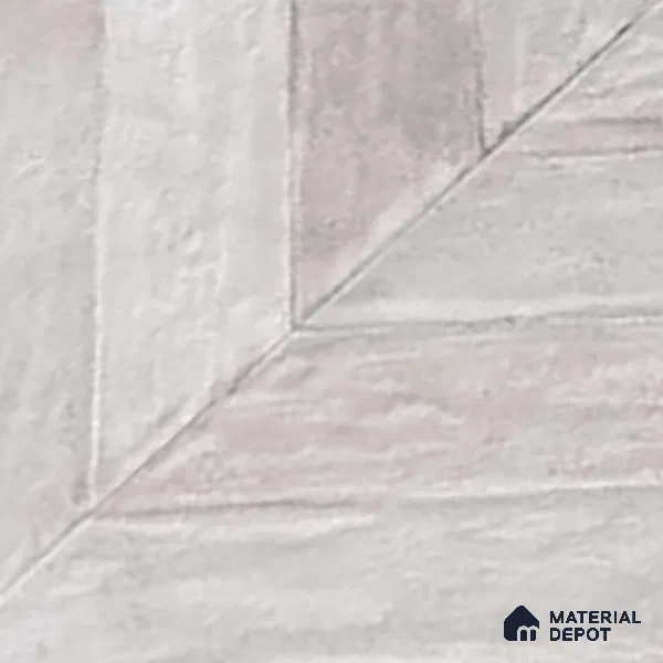 Silver Wood Floor & Wall Tile TL 10309 Chevron Wave Silver 4 ft x 2 ft Vitrified Carving Matte Finish - 9 mm