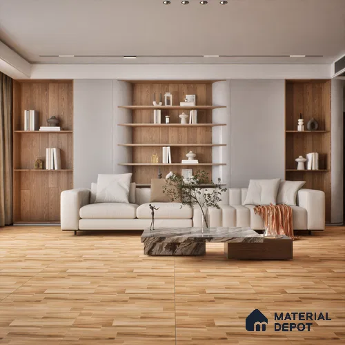 Wooden Tile TL 04674 Maple Elegant Pale Brown 2 ft x 2 ft Porcelain Matte Finish 8 mm | Suitable for Living Room, Bedroom, Bathroom, Kitchen & Balcony