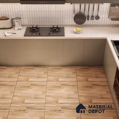 Wooden Tile TL 04674 Maple Elegant Pale Brown 2 ft x 2 ft Porcelain Matte Finish 8 mm | Suitable for Living Room, Bedroom, Bathroom, Kitchen & Balcony