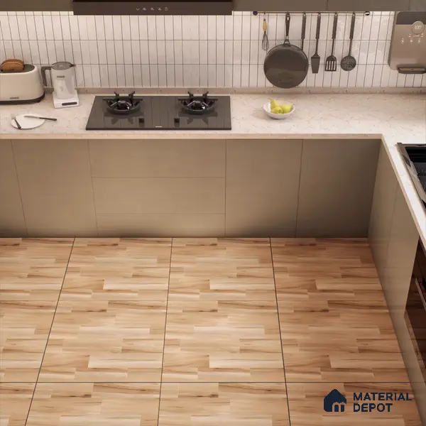 Wooden Tile TL 04674 Maple Elegant Pale Brown 2 ft x 2 ft Porcelain Matte Finish 8 mm | Suitable for Living Room, Bedroom, Bathroom, Kitchen & Balcony