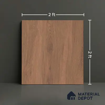 Brown Wood Floor Tile TL 06806 B Lustra Urban Dune 2 ft x 2 ft Vitrified Carving Matte Finish - 9 mm | 4 Random Design | Suitable for Living Room, Bedroom, Bathroom