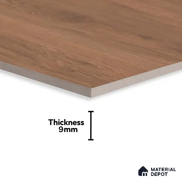 Brown Wood Floor Tile TL 06806 B Lustra Urban Dune 2 ft x 2 ft Vitrified Carving Matte Finish - 9 mm | 4 Random Design | Suitable for Living Room, Bedroom, Bathroom