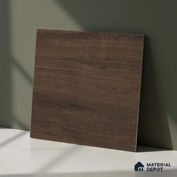 Brown Wood Floor Tile TL 06806 C Lustra Urban Brown 2 ft x 2 ft Vitrified Carving Matte Finish - 9 mm |  | Suitable for Living Room, Bedroom, Bathroom
