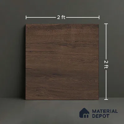 Brown Wood Floor Tile TL 06806 C Lustra Urban Brown 2 ft x 2 ft Vitrified Carving Matte Finish - 9 mm |  | Suitable for Living Room, Bedroom, Bathroom