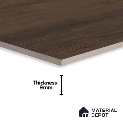 Brown Wood Floor Tile TL 06806 C Lustra Urban Brown 2 ft x 2 ft Vitrified Carving Matte Finish - 9 mm |  | Suitable for Living Room, Bedroom, Bathroom