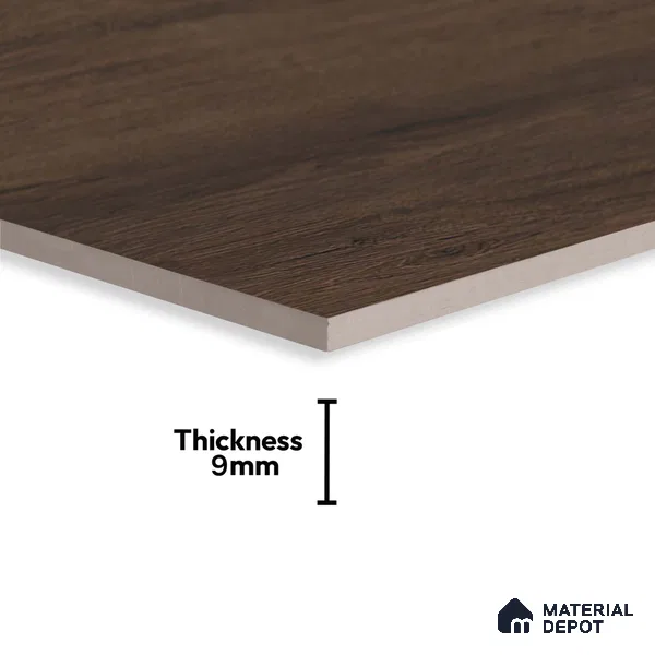 Brown Wood Floor Tile TL 06806 C Lustra Urban Brown 2 ft x 2 ft Vitrified Carving Matte Finish - 9 mm |  | Suitable for Living Room, Bedroom, Bathroom