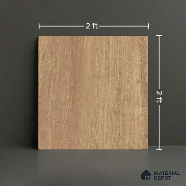 Brown Wood Floor Tile TL 06806 Lustra Urban Sandstone 2 ft x 2 ft Vitrified Carving Matte Finish - 9 mm | 4 Random Design | Suitable for Living Room, Bedroom, Bathroom
