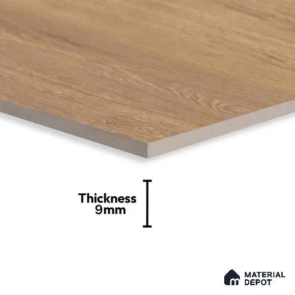 Brown Wood Floor Tile TL 06806 Lustra Urban Sandstone 2 ft x 2 ft Vitrified Carving Matte Finish - 9 mm | 4 Random Design | Suitable for Living Room, Bedroom, Bathroom