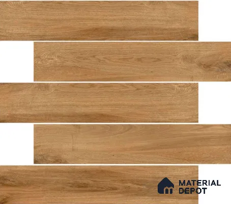 Wooden Floor Tile TL 04810 Plank Scape Logwood Brown 1200 x 200 mm Vitrified Matte Finish - 9 mm | Random Design | Suitable for Living Room, Bedroom, Kitchen, Bathroom (Sample)