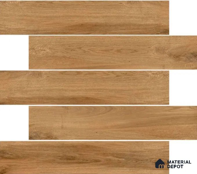 Wooden Floor Tile TL 04810 Plank Scape Logwood Brown 1200 x 200 mm Vitrified Matte Finish - 9 mm | Random Design | Suitable for Living Room, Bedroom, Kitchen, Bathroom (Sample)