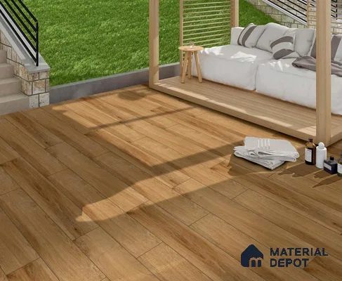 Wooden Floor Tile TL 04810 Plank Scape Logwood Brown 1200 x 200 mm Vitrified Matte Finish - 9 mm | Random Design | Suitable for Living Room, Bedroom, Kitchen, Bathroom (Sample)