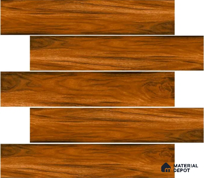Wooden Floor Tile TL 04812 Plank Scape Palmwood Brown 1200 x 200 mm Vitrified Matte Finish - 9 mm | Random Design | Suitable for Living Room, Bedroom, Kitchen, Bathroom (Sample)