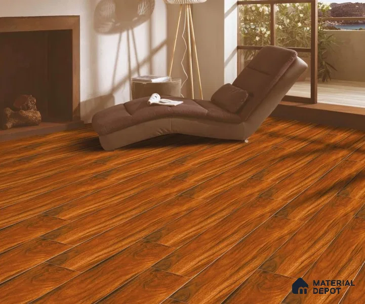 Wooden Floor Tile TL 04812 Plank Scape Palmwood Brown 1200 x 200 mm Vitrified Matte Finish - 9 mm | Random Design | Suitable for Living Room, Bedroom, Kitchen, Bathroom (Sample)