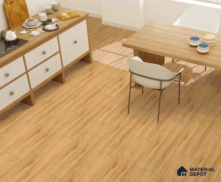 Wooden Floor Tile TL 04813 Plank Scape Pineway 1200 x 200 mm Vitrified Matte Finish - 9 mm | Random Design | Suitable for Living Room, Bedroom, Kitchen, Bathroom (Sample)