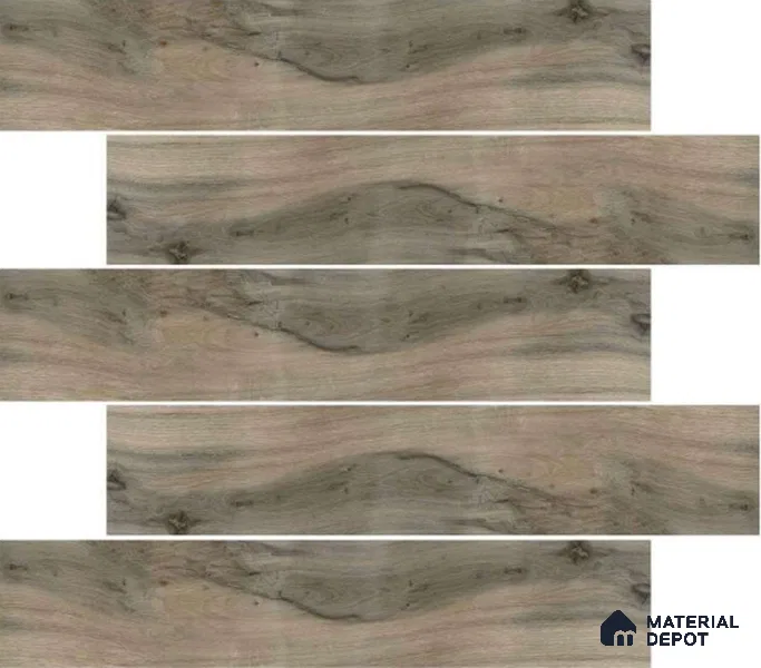 Wooden Floor Tile TL 04814 Plank Scape Cove Timber 1200 x 200 mm Vitrified Matte Finish - 9 mm | Random Design | Suitable for Living Room, Bedroom, Kitchen, Bathroom (Sample)