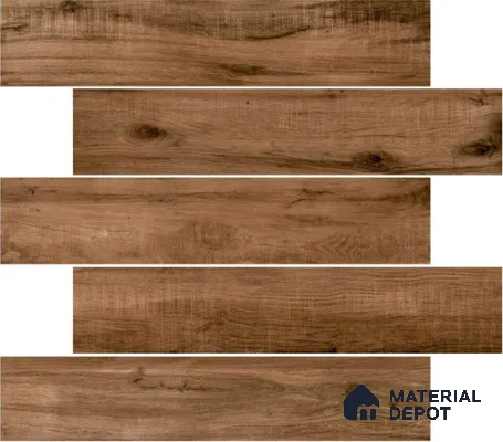 Wooden Floor Tile TL 04816 Plank Scape Regal Mahogany 1200 x 200 mm Vitrified Matte Finish - 9 mm | Random Design | Suitable for Living Room, Bedroom, Kitchen, Bathroom (Sample)