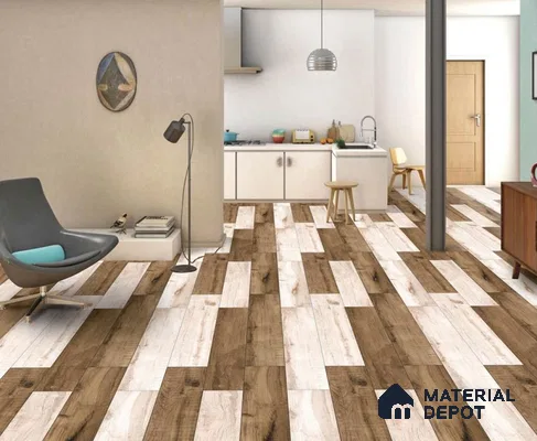 Wooden Floor Tile TL 04817 Plank Scape Regal Moss 1200 x 200 mm Vitrified Matte Finish - 9 mm | Random Design | Suitable for Living Room, Bedroom, Kitchen, Bathroom (Sample)