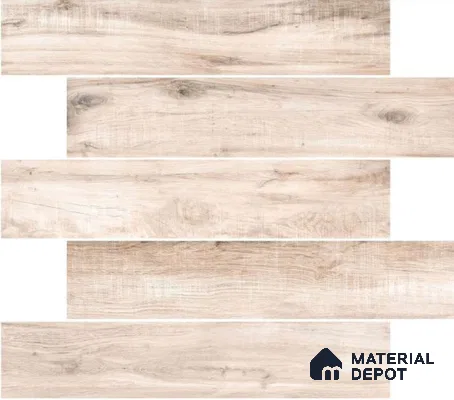 Wooden Floor Tile TL 04818 Plank Scape Monarch Cream 1200 x 200 mm Vitrified Matte Finish - 9 mm | Random Design | Suitable for Living Room, Bedroom, Kitchen, Bathroom (Sample)