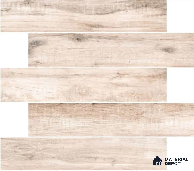Wooden Floor Tile TL 04818 Plank Scape Monarch Cream 1200 x 200 mm Vitrified Matte Finish - 9 mm | Random Design | Suitable for Living Room, Bedroom, Kitchen, Bathroom (Sample)