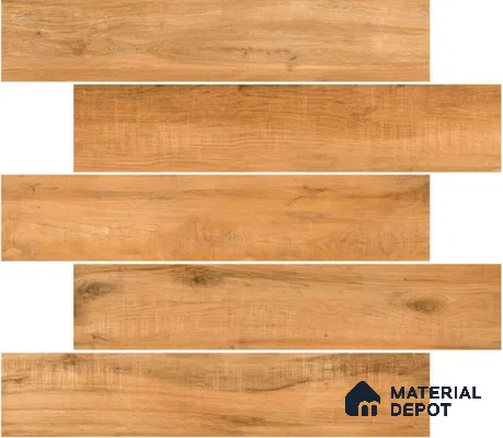 Wooden Floor Tile TL 04819 Plank Scape Imperial Sandalwood 1200 x 200 mm Vitrified Matte Finish - 9 mm | Random Design | Suitable for Living Room, Bedroom, Kitchen, Bathroom (Sample)