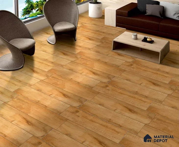 Wooden Floor Tile TL 04819 Plank Scape Imperial Sandalwood 1200 x 200 mm Vitrified Matte Finish - 9 mm | Random Design | Suitable for Living Room, Bedroom, Kitchen, Bathroom (Sample)