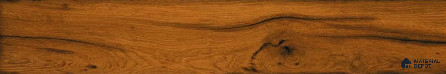 Wooden Floor Plank Tile TL 05369 Bosco Pamela Leaflets 4 ft x 8 inch Vitrified Carving Matte Finish - 9 mm | Suitable for Balcony, Courtyard, Patio