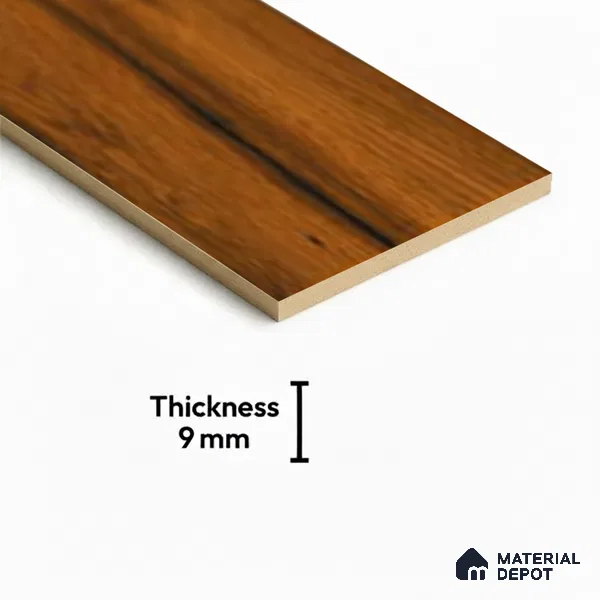 Wooden Floor Plank Tile TL 05369 Bosco Pamela Leaflets 4 ft x 8 inch Vitrified Carving Matte Finish - 9 mm | Suitable for Balcony, Courtyard, Patio