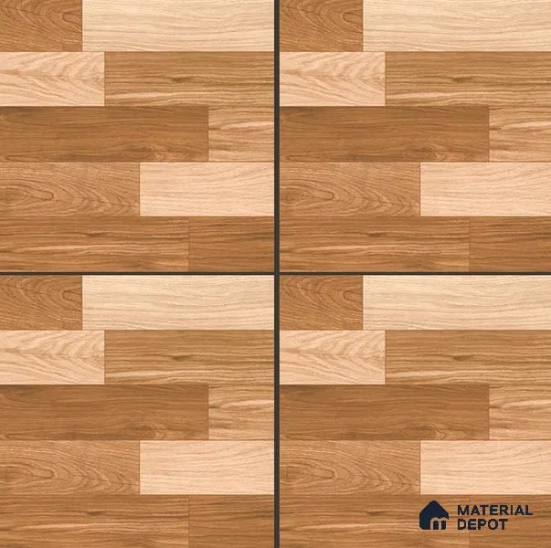 Wooden Tile TL 04677 Maple Miele Brown 2 ft x 2 ft Porcelain Matte Finish 8 mm | Suitable for Living Room, Bedroom, Bathroom, Kitchen & Balcony