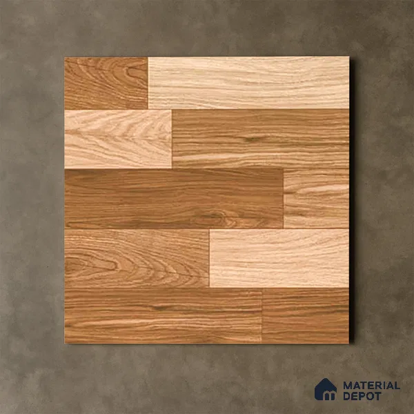 Wooden Tile TL 04677 Maple Miele Brown 2 ft x 2 ft Porcelain Matte Finish 8 mm | Suitable for Living Room, Bedroom, Bathroom, Kitchen & Balcony