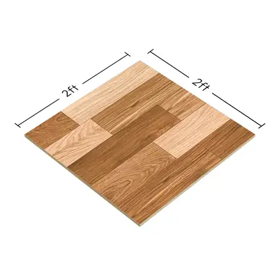 Wooden Tile TL 04677 Maple Miele Brown 2 ft x 2 ft Porcelain Matte Finish 8 mm | Suitable for Living Room, Bedroom, Bathroom, Kitchen & Balcony