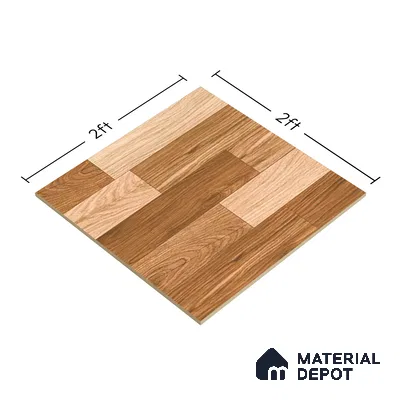 Wooden Tile TL 04677 Maple Miele Brown 2 ft x 2 ft Porcelain Matte Finish 8 mm | Suitable for Living Room, Bedroom, Bathroom, Kitchen & Balcony