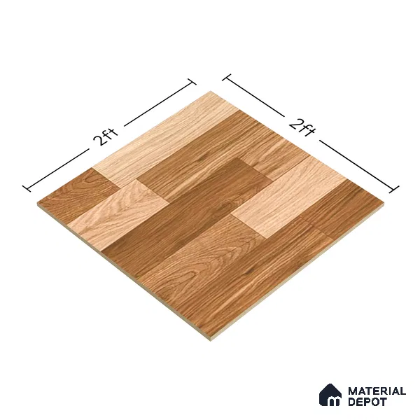 Wooden Tile TL 04677 Maple Miele Brown 2 ft x 2 ft Porcelain Matte Finish 8 mm | Suitable for Living Room, Bedroom, Bathroom, Kitchen & Balcony