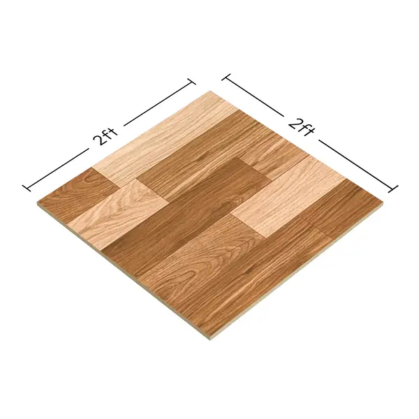 Wooden Tile TL 04677 Maple Miele Brown 2 ft x 2 ft Porcelain Matte Finish 8 mm | Suitable for Living Room, Bedroom, Bathroom, Kitchen & Balcony
