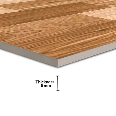 Wooden Tile TL 04677 Maple Miele Brown 2 ft x 2 ft Porcelain Matte Finish 8 mm | Suitable for Living Room, Bedroom, Bathroom, Kitchen & Balcony