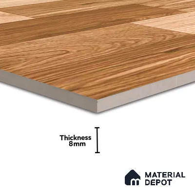 Wooden Tile TL 04677 Maple Miele Brown 2 ft x 2 ft Porcelain Matte Finish 8 mm | Suitable for Living Room, Bedroom, Bathroom, Kitchen & Balcony
