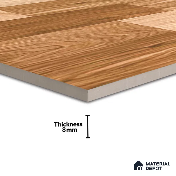Wooden Tile TL 04677 Maple Miele Brown 2 ft x 2 ft Porcelain Matte Finish 8 mm | Suitable for Living Room, Bedroom, Bathroom, Kitchen & Balcony