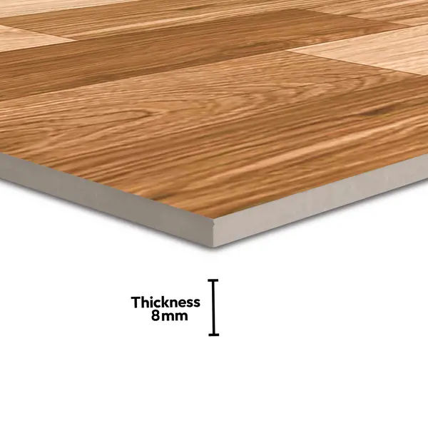 Wooden Tile TL 04677 Maple Miele Brown 2 ft x 2 ft Porcelain Matte Finish 8 mm | Suitable for Living Room, Bedroom, Bathroom, Kitchen & Balcony