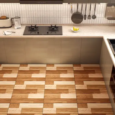 Wooden Tile TL 04677 Maple Miele Brown 2 ft x 2 ft Porcelain Matte Finish 8 mm | Suitable for Living Room, Bedroom, Bathroom, Kitchen & Balcony