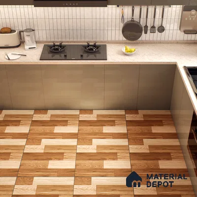 Wooden Tile TL 04677 Maple Miele Brown 2 ft x 2 ft Porcelain Matte Finish 8 mm | Suitable for Living Room, Bedroom, Bathroom, Kitchen & Balcony
