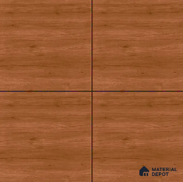 Wooden Tile TL 04681 Maple Natural Copper Brown 2 ft x 2 ft Porcelain Matte Finish 8 mm | Suitable for Living Room, Bedroom, Bathroom, Kitchen & Balcony