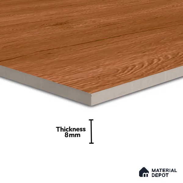 Wooden Tile TL 04681 Maple Natural Copper Brown 2 ft x 2 ft Porcelain Matte Finish 8 mm | Suitable for Living Room, Bedroom, Bathroom, Kitchen & Balcony