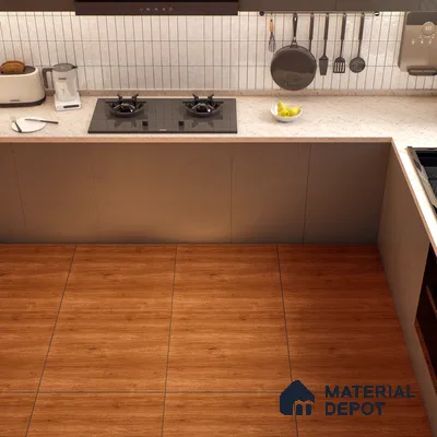 Wooden Tile TL 04681 Maple Natural Copper Brown 2 ft x 2 ft Porcelain Matte Finish 8 mm | Suitable for Living Room, Bedroom, Bathroom, Kitchen & Balcony