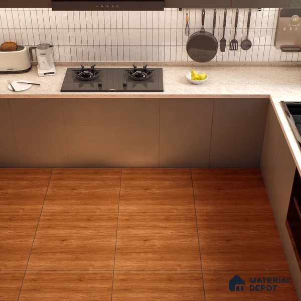 Wooden Tile TL 04681 Maple Natural Copper Brown 2 ft x 2 ft Porcelain Matte Finish 8 mm | Suitable for Living Room, Bedroom, Bathroom, Kitchen & Balcony