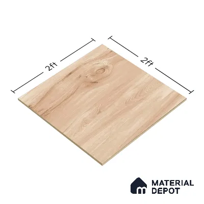 Wooden Tile TL 04682 Maple Nocciola Brown 2 ft x 2 ft Porcelain Matte Finish 8 mm | Suitable for Living Room, Bedroom, Bathroom, Kitchen & Balcony